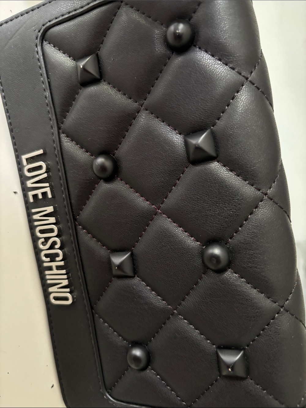 Love Moschino Black Quilted Studded Crossbody Bag - Picture 11 of 12